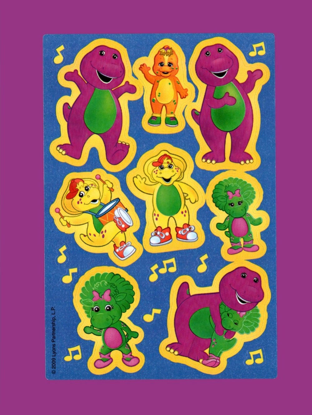 Barney The Dinosaur 2009 Sticker Sheet Craft & Collecting